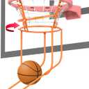 Rotatable Basketball Return Attachment: Heavy Duty Basketball Rebounder with Stable Large Hooks Set for 14"-18" Rim Baskets - Training Accessories for Shooting Practice Outdoor & Indoor
