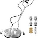 janz 20" Pressure Washer Surface Cleaner with 4 Wheels,Dual Handle,Stainless Steel Housing, 4 Replacement Nozzles and 2 Hose Adapters,Ideal for Driveways, Sidewalks,Patios,Decks Cleaning