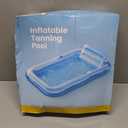 Inflatable Tanning Pool Lounger Float with Sprinkler, 77" x 48" XL Tanning Pool for Adults with Pillow & Cup Holder, 6 in 1 Suntan Tub Sunbathing Bed Pool Floats Adult for Backyard, Beach & Lake, X-Large