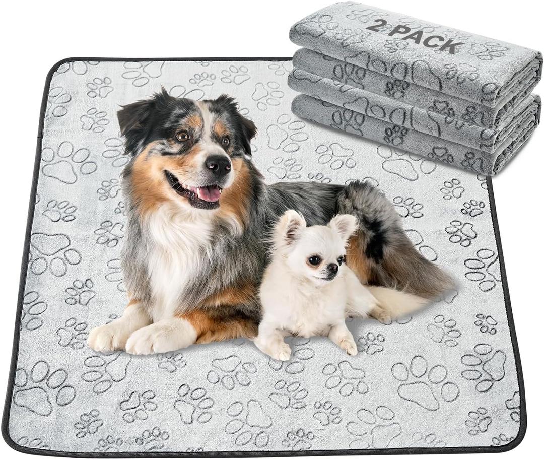 Qeils Reusable Puppy Pads, 2 Pack Washable Pee Pads for Dogs, Non Slip Wee Wee pad, Absorbent and Leakproof Training Mats for Potty, Crate, Playpen, Bed, Sofa, 41"x 41" (41x41(pack of 2))