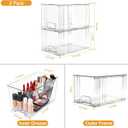 6 Pack Stackable Acrylic Storage Drawers Clear Plastic Organizer Bins, Easy to Assemble, Suitable for Bathroom, Undersink, Kitchen, Pantry, Makeup, Medicine Organization