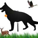 Qualirey Dog Predator Decoys Geese Deterrent Goose Hunting Decoy Accessories Predator Replica Visual Scare Device for Keep Away Pests Yard Ornament Black