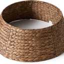 28In Christmas Tree Collar - Woven Hyacinth Tree Collars for Artificial Trees - Rattan Rustic Farmhouse Basket for Tree Base Cover with Cord Cut-Out for 6Ft 7.5Ft Tree (Brown)