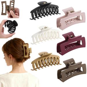 6 Pack Cloud Claw Clip for Women, 4" Large TPEE-Silicone Hair Claws, Bendable & Unbreakable Non-Slip Cozy Hair Clip for Thin/Thick/Curly Hair, Flexible & Durable All-Day Comfort Mutil Color 3