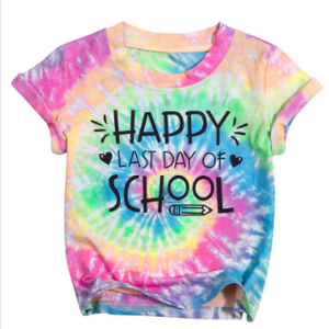 LOTUCY Kindergarten Graduation Shirt for Kids Girls Boys Peace Out Kindergarten Tee 2025 Last Day of School T-Shirt, 150