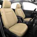 FREESOO Customized Chevy Equinox 2018 2019 2020 2021 2022 2023 2024 Seat Covers Full Set, Faux Leather Car Seat Cover for Chery Equinox Premier, LS,LT,L,RS (Not for Equinox EV) Beige