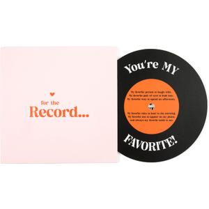 Anniversary card for Him or Her | Gift for Husband or Wife, Boyfriend or Girlfriend | Valentine's Day Card for men and women | For the Record Love Card