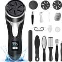 Electric Foot Callus Remover, IPX7 Waterproof Pedicure Kit Rechargeable Calloused Feet Remover Tool with LCD Display, 2-Speed Dual Motors for Efficient Exfoliation of Dead Skin on Feet