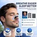 Premium Nasal Strips for Nighttime Sleep, Comfort-Fit Nose Strips with Skin-Friendly Adhesive for Men & Women (Black, Large)