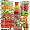 40 PCS Food Storage Containers with Lids Airtight (20 Containers & 20 Lids), 100% Leakproof Meal Prep Container Set for Kitchen Storage, BPA-free, PVC-free Reusable Plastic, Microwave/Dishwasher Safe