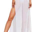 Cover Up Pants Swimwear Women High Split See Through Swimsuit Bikini Bottom Coverup Pants, XL