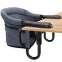 Hook-On Chairs - Portable & Foldable for Babies 6-36 Months, Family & Travel Use with Carry Bag (Grey)