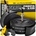 Ultraverse Bike Inner Tube for 26, 27.5 X 1.75/1.95/2.10/2.125 inch Bicycle tire Sizes with Presta Valve - Rubber Tubes for Mountain and Trail, Cruisers, MTB, and All Terrain Bikes  Set of 2