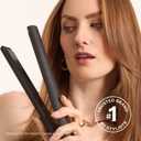 HOT TOOLS Black Gold Ionic 1 1/4 Inch Flat Iron, Use as Straightener for Sleek Straight Hair or Use Rounded Edges for Shiny Curls and Waves, Stylist-Preferred