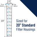 Pentair Pentek 150070 Traditional Standard Filter Housing, 3/4" NPT #20 Opaque Water Filter Housing with Mounting Bracket Cap, 20-Inch, Black/Blue