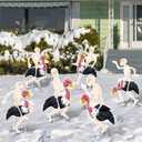 Geelin 6 Pcs Halloween Skeleton Flamingo Yard Sign Decorations with Stakes Halloween Vulture Yard Lawn Ornaments Skeleton Flamingo Creepy Decor for Garden Outdoor Party Supplies Favors