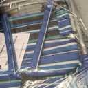 Yestomo Beach Chairs for Adults Heavy Duty, Compact Portable Lay Flat Folding Chair with Backpack Straps and Large Cooler Pouch, Support to 350LBS (Stripes_Blue&Cyan), 12.6" X 20.5" X 26.5"