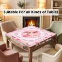 Coquette Cute Pink Dog Mahjong Mat 31.5" x 31.5",Funny Coquette Dog Non-Slip Noise Reduction Mahjong Table Cover Accessories Supplies for Dominoes Poker Card Board and Tile Games Gifts, 31.5" x 31.5" x 0.1"