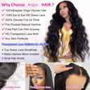 Lace Front Wigs Human Hair 200% Density HD Lace Front Wigs Human Hair Pre Plucked Natural Color Glueless Wig (13x6 Lace Wig, 32 Inch)
