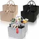 ZOOFOX 6 Pack Foldable Felt Tote Bags Bulk, Reusable Grocery Shopping Bags with Reinforced Handles and Button, Colorful Utility Tote for Gifts, Clothes, Books