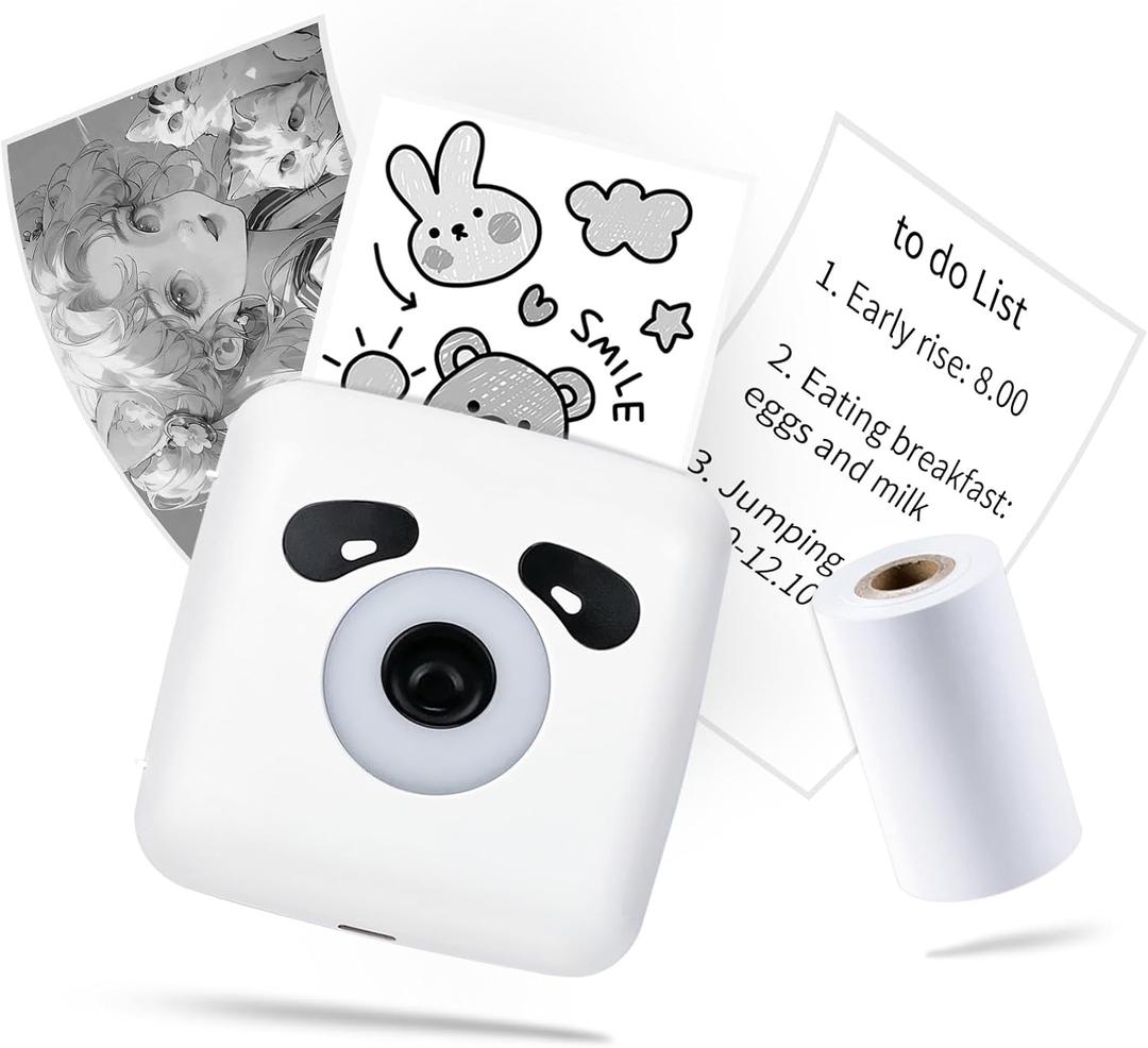 Sticker Printer, TP6S Print Pods Mini Printer, Portable Bluetooth Sticker Maker Machine, Inkless Thermal Pocket Printers for Photos, Study Graphics, Notes, Journal, DIY & Gift Blessings -White