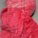 Puncuntex Hot Pink Throw Blanket 50"×60" inches Gifts for Mom Fuzzy 3D Jacquard Decorative Flannel Fleece Super Soft Plush Cozy Blanket for Couch Sofa Chair Lightweight