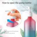48 Pieces Empty Clear Gradient Color Pump Bottle, 8.4 oz Refillable Plastic Dispenser Bottles with Pump, Travel Lotion Container for Shampoo Hand Body Soap Oil Massage Moisturizer Face Cream Liquid
