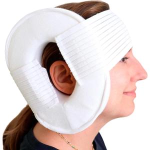 KMINA Ear Piercing Pillow for Side Sleeping with Adjustable Strap, Washable, Pressure Relief Pillow, Hole in Center, Made in Europe