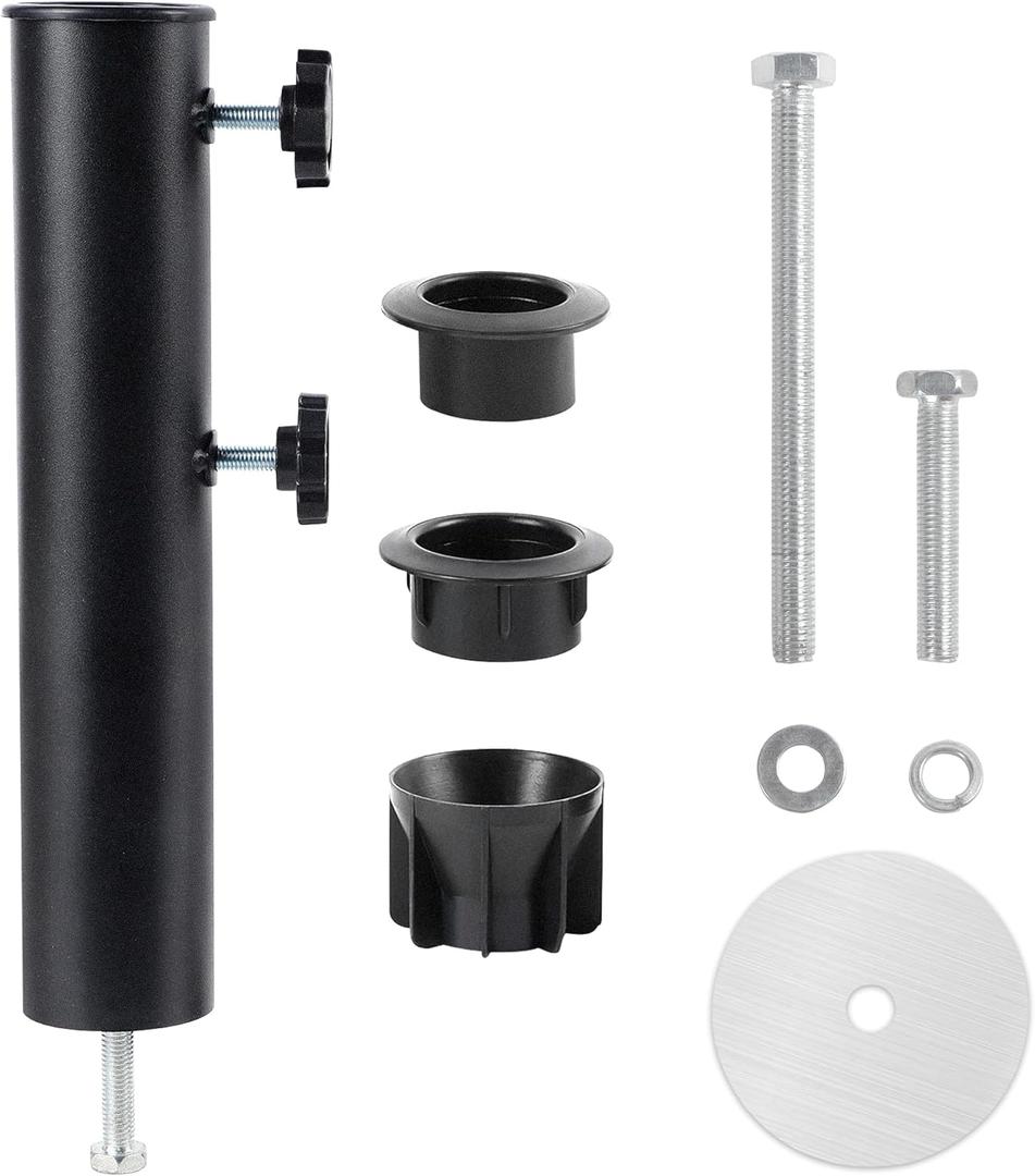 Blissun Umbrella Base stand Tube Outdoor, Patio Umbrella Base Pole Replacement, Heavy Duty Umbrella Base Holder Tube Bracket, Universal Umbrella Base Replacement Parts, Metal Black