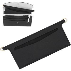 WADORN PU Leather Microfibre Purse Insert Organizer Conversion, 3.14x 6.49 Inch Fiber Leather Bag Organizer Inserts with Alloy D Rings Rectangle Wallet Insert Organizer Inserts for Handbag, Black