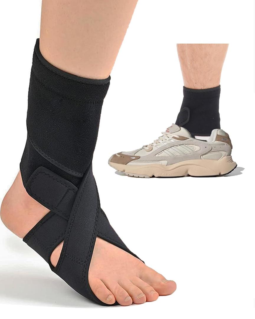 Drop Foot Brace, AFO Foot Drop Brace for Walking, Drop Foot Brace with Shoes, Soft Night Splint for Foot Drop, Foot Drop Brace for Sleeping, Adjustable Ankle Brace (Right)