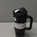 Ello Port 30oz Tumbler with Carry Loop & Integrated Handle | Vacuum Insulated Stainless Steel Reusable Water Bottle Travel Mug | Leak Proof Lid | Flexible Straw | BPA-Free | Dishwasher Safe | Black