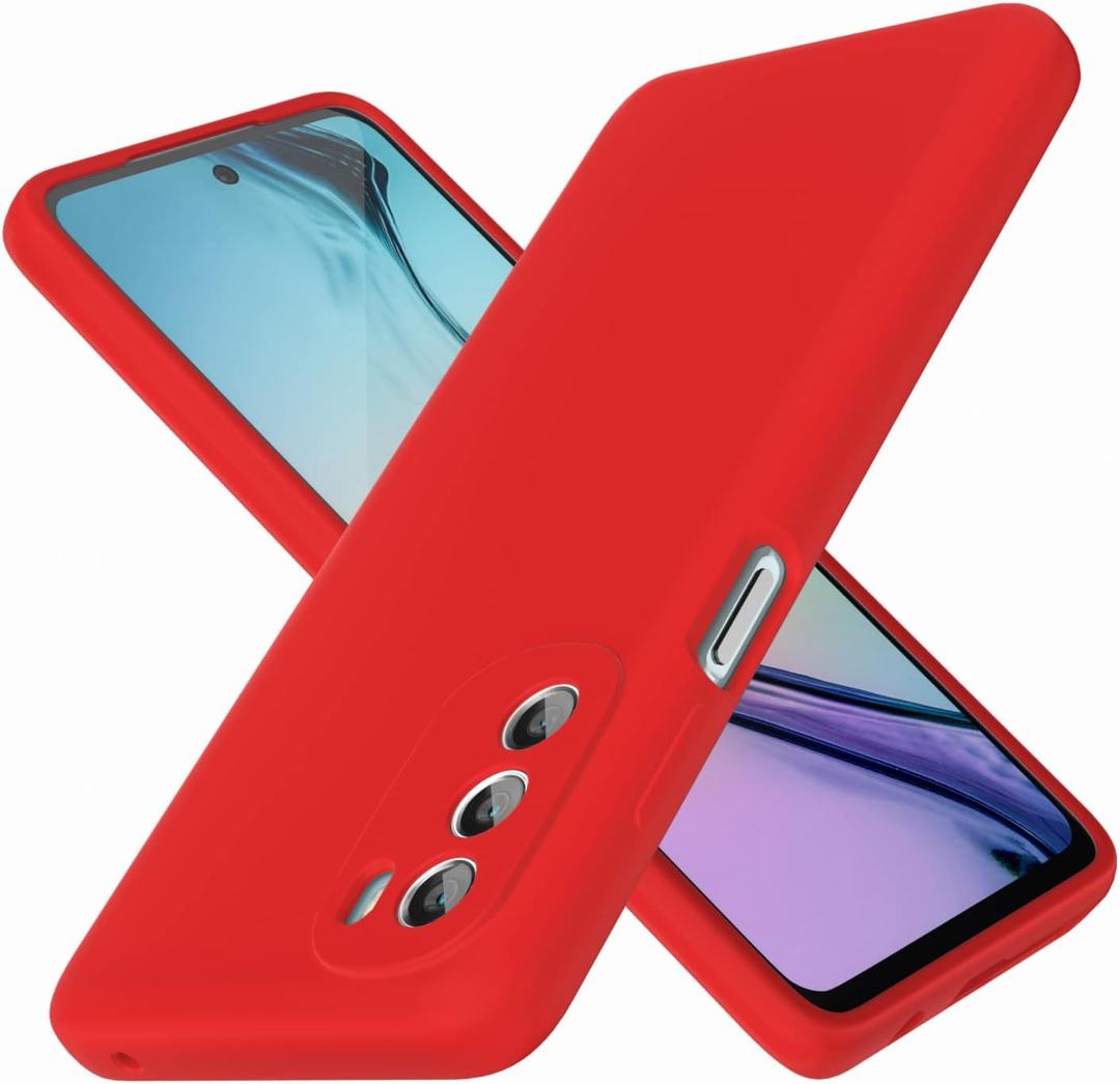 Moto G Stylus 5G 2022 Case [NOT for 4G Version], Soft Liquid Silicone Protective and Anti-Scratch Microfiber Lining Shockproof Compatible with Motorola G Stylus 2022 5G Cover (Red)