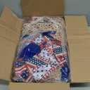 250th Anniversary Patriotic Wreaths for Front Door, 24 Inch Large 4th of July Decorations, Handcrafted Ribbon Burlap Bow, Red White and Blue Memorial Day Wreath with Lights & Storage Bag