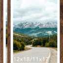 Wood 12x18 Picture Frame with 11x17 Mat, Display 11x17 with Mat or 12x18 Without Mat, Wood 12 by 18 Photo Frame, 12 x 18 Frame for Wall Hanging Display, Deep Brown, 2 Pack