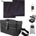 Discreet Lockable Adult Storage Toy Bag And 2pcs L Size (8.6 * 11.8inch) Microfiber Drawstring Bag Box Organizer Container