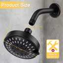 AISOSO Shower Head, 5 Modes High Pressure Shower Heads for Relaxed Shower Experience, 4.1 Inch Bathroom Fixed Showerhead Even at Low Water Pressure for Powerful Spray, Matte Black