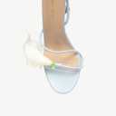 NEWBELLA Women’s Floral Stiletto Sandals Calla Lily Flower Heels Open Toe Dress Sandals Ankle Strap High Heels for Wedding Party Prom Summer Dress Shoes