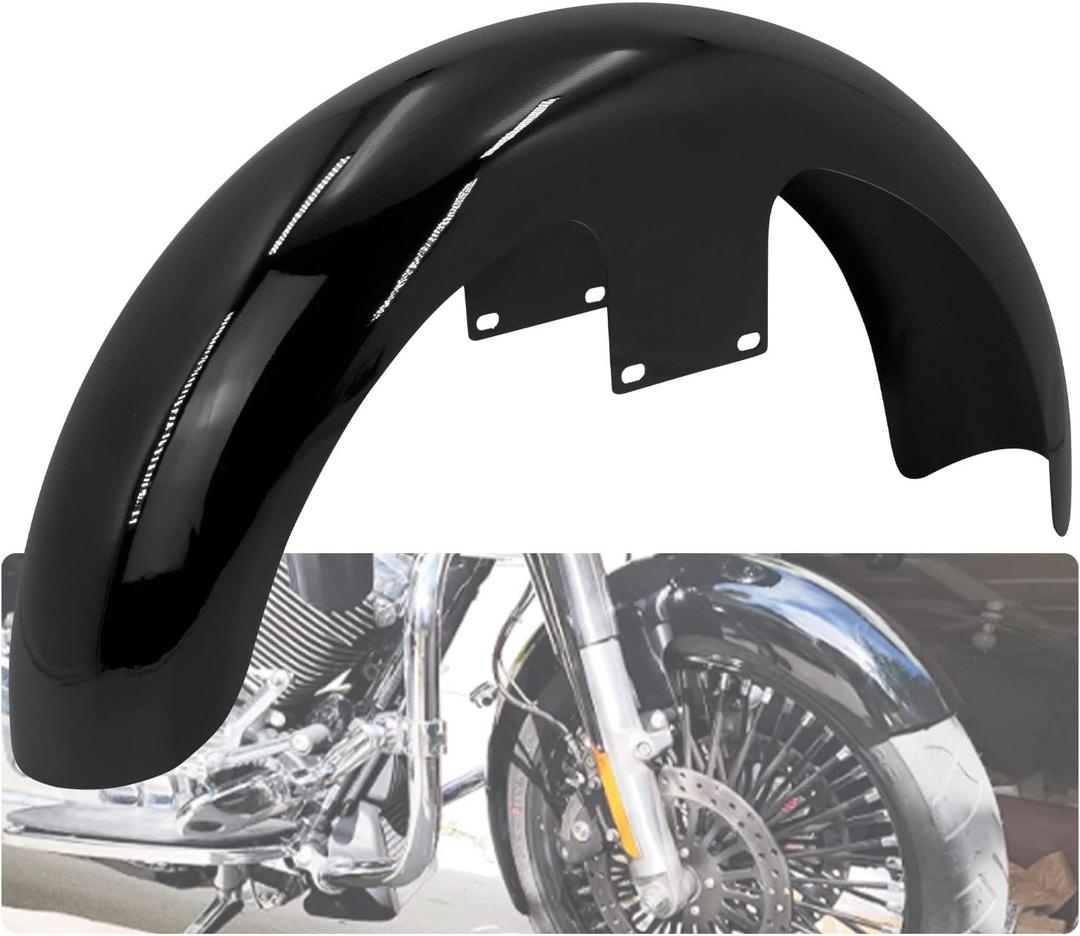 19 inch Front Fender Mudguard Fit for Harley Touring Road King FLHR Electra Glide FLHT Street Glide FLHX CVO Road Glide Custom Baggers Gloss Black