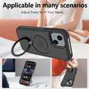 Ankceed for iPhone 14 Case/iPhone 13 Case, Compatible with 360 Spin Magnetic Stand, Compatible with MagSafe, Military Drop Protection, Anti-Scratch Shockproof Protective Cover 6.1 Inch, Black