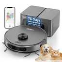 Robot Vacuum and Mop Combo, Mapping Robotic Vacuums Cleaner with 75 Days Self-Emptying, LiDAR Navigation Smart & Strong Suction, WiFi/ App/ Alexa/ Voice Control, Quiet for Home Pet Hair Hard Floor Carpet