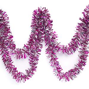 Anderson's Metallic Pink & Silver Sparkle Glitter Tinsel Twist Garland, 25ft Holiday Decoration, Christmas Tree Trim, Parade Float Decor, Party Supplies, Graduation, Indoor/Outdoor Event Garland