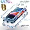 Diaclara Designed for iPhone 14 Case, Full Body Rugged Case with Built-in Touch Sensitive Anti-Scratch Screen Protector, with Camera Lens Protector for iPhone 14 6.1" (Clear Blue)