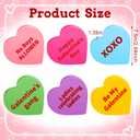 Thyle Galentine's Day Conversation Hearts Decorations for Home Table 6 Pcs Wooden Candy Heart Shaped Signs Decor for Office Tiered Tray Mantel Shelf Valentines Galentine Gifts