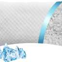 Shredded Memory Foam Pillow, Standard Size Cooling Adjustable Firm Bed Pillow for Sleeping, Washable Removable Cover, Ideal for Side, Back & Stomach Sleepers (Standard)