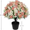 24" Artificial Peony Flowers Topiary Ball, Faux Outdoor Plants
Set of 2, UV Resistant, Potted Fake Bushes and Shrubs in Cement Pots for Front Porch Outside Planter Decor