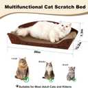 ZOMISIA 2 Pack 26'' Cardboard Cat Scratcher Bed - Large Scratcher Couch for Indoor Cats, Orthopedic Scratching Board, Lounger Scratching Couch with Bells