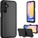 Nofnus for Samsung Galaxy A16 5G case,A16 5G Heavy Duty case,with A Tempered Glass Screen Protector, [Military Grade Protective ] [Shockproof] [Dropproof] [Dust-Proof] (with Belt Clip-Black)