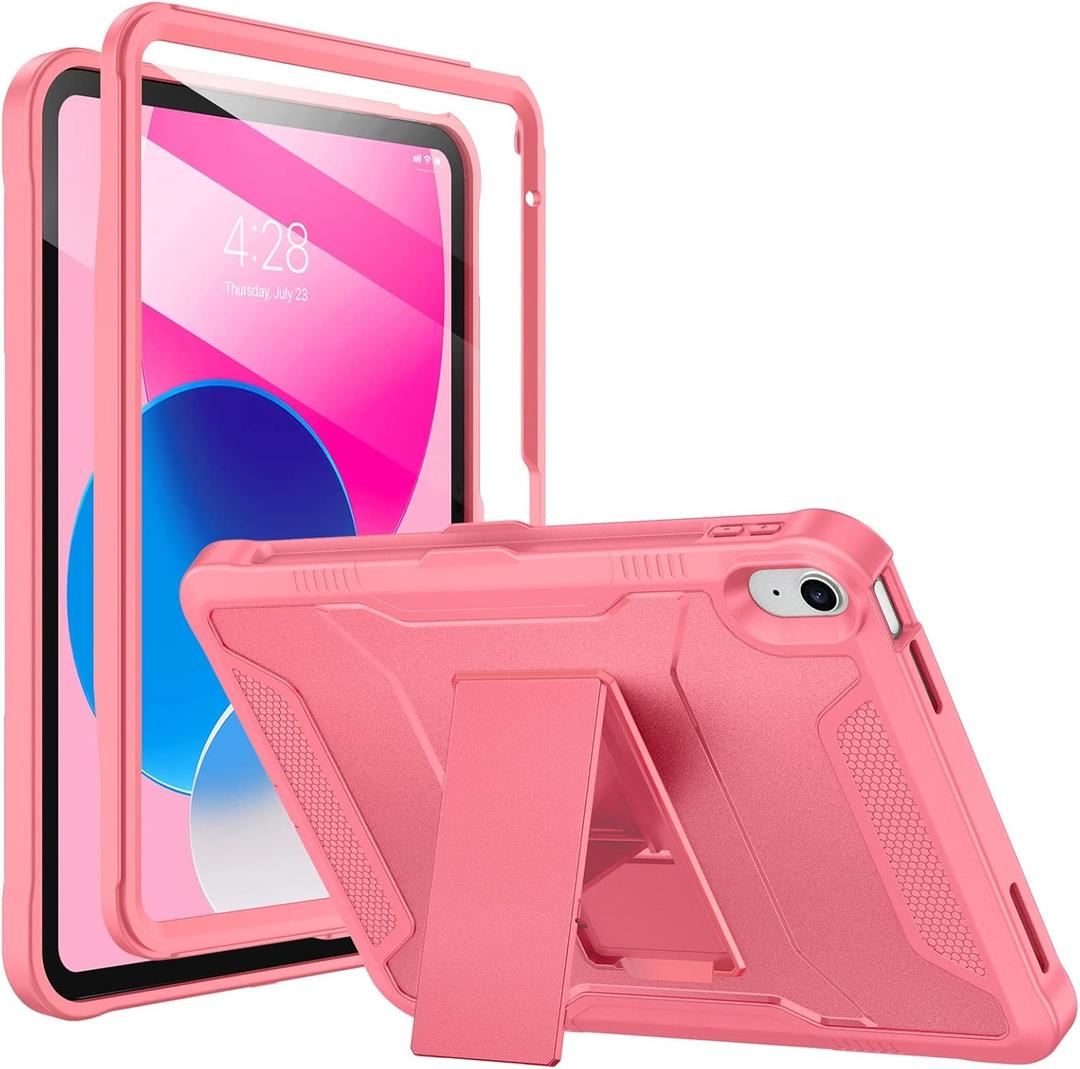 Soke Case for iPad (A16) 11th Generation 11-inch 2025, iPad 10th Generation 10.9-inch 2022, with Built-in Screen Protector and Kickstand, Rugged Full Body Protective Cover - Watermelon