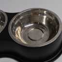 Dog Bowls Large Double Dog Water and Food Bowls Stainless Steel Bowls with Non-Slip Resin Station, Pet Feeder Bowls Food Dish for Small Medium Large Dogs Cats (1.Black)
